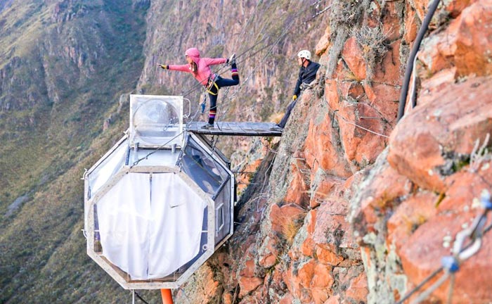 Experience the magic of the sky lodge suites in the Sacred Valley on a personalized luxury Peru tour