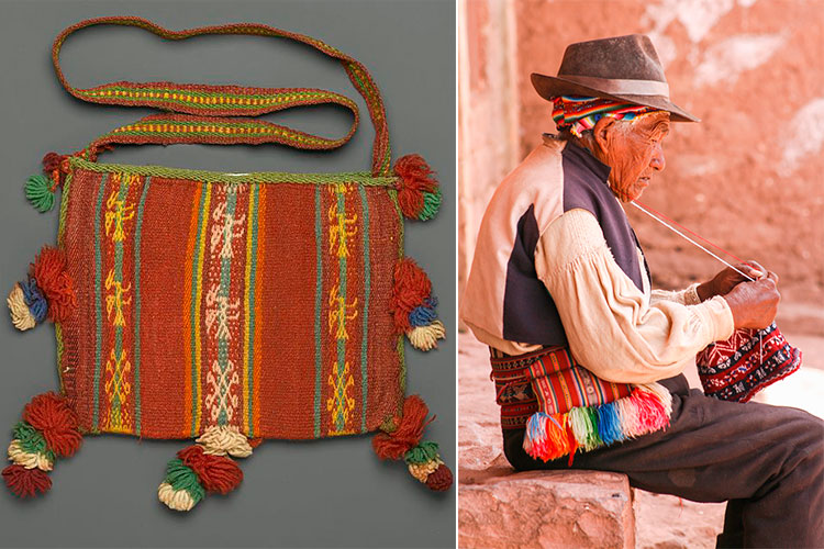 Peruvian clothing of the Andes chuspas