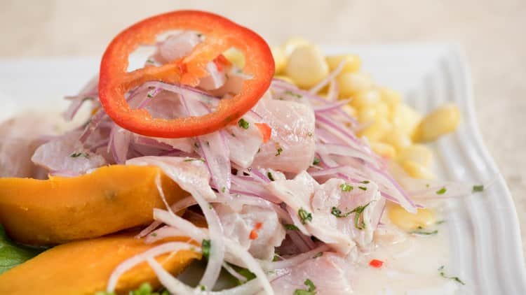 Ceviche Peruvian food